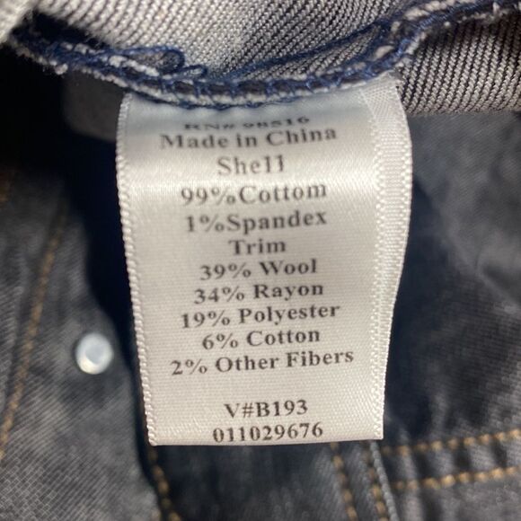 Coldwater Creek Plaid Lined Denim Jacket Womens S Preppy Classic Fall Layering - Picture 10 of 12